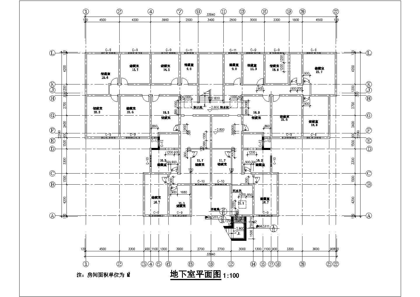 陕西省某城市6层住宅楼建筑平面图