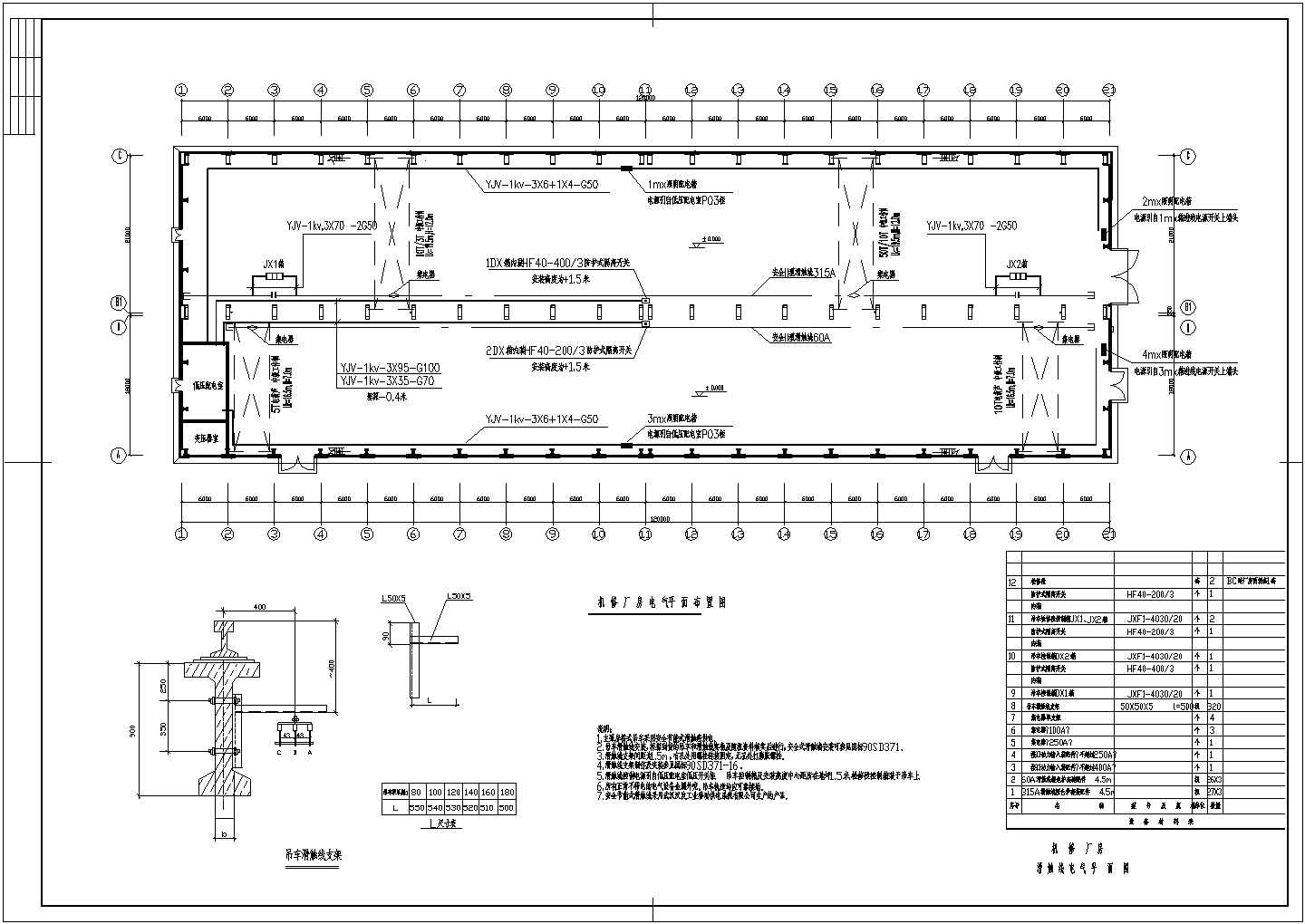 某企业一层的机修厂房电气设计施工图