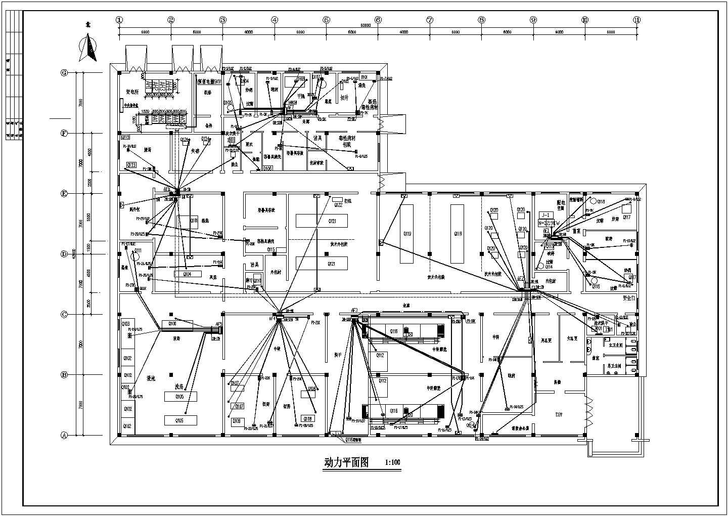某单层的制药厂车间电气设计施工图