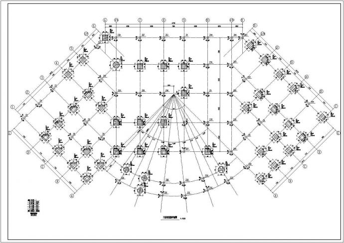 某地区框架结构学校食堂结构CAD图_图1