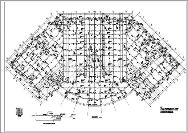 某地区框架结构学校食堂结构CAD图-图二