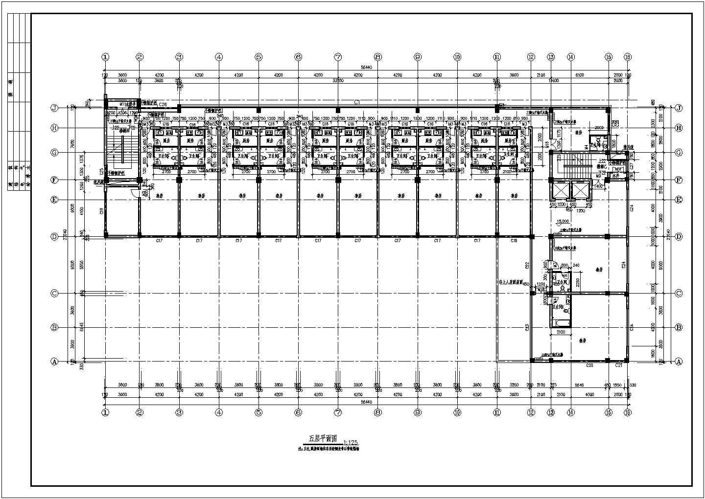 某地区框剪结构商务办公楼结构CAD图