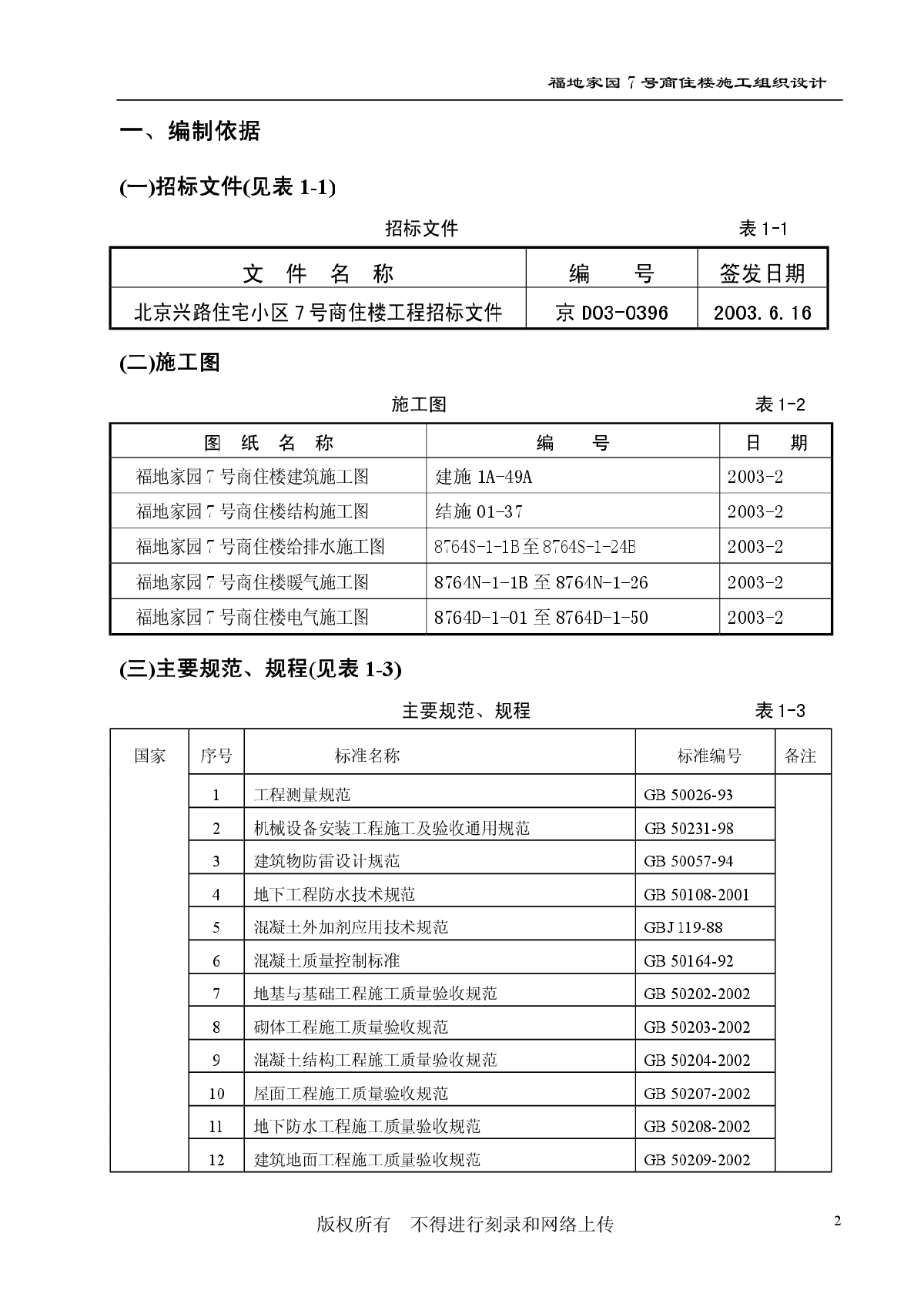 某地福地家园号商住楼工程施工组织设计-图二