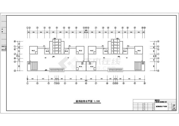 五层花园洋房给排水cad施工设计详图-图二