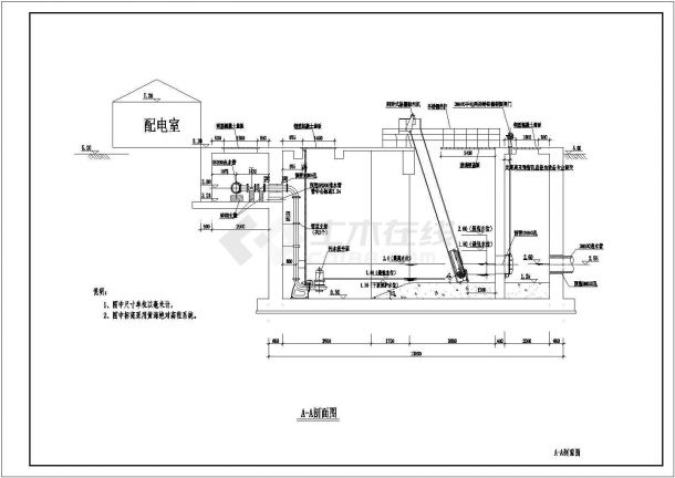 2000吨/天污水泵站工艺施工图-图一