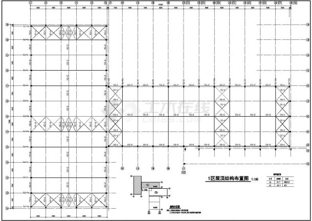 某地单层排架结构厂房结构施工图纸-图一
