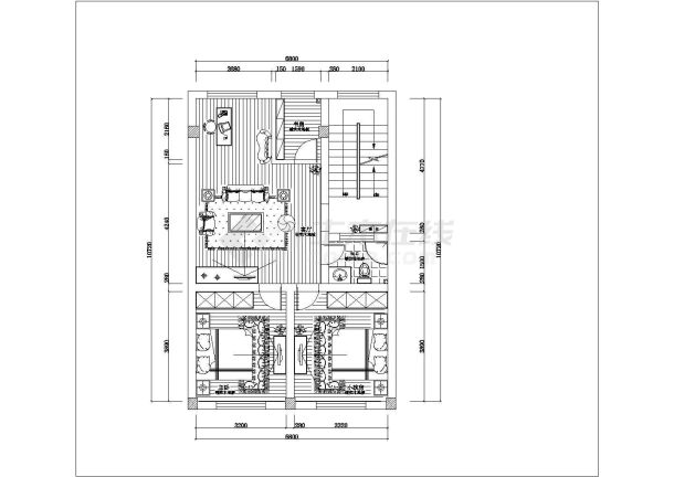 某地区雅居住宅室内装修设计cad施工图纸-图二