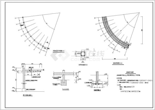 单柱花架施工CAD图-图一