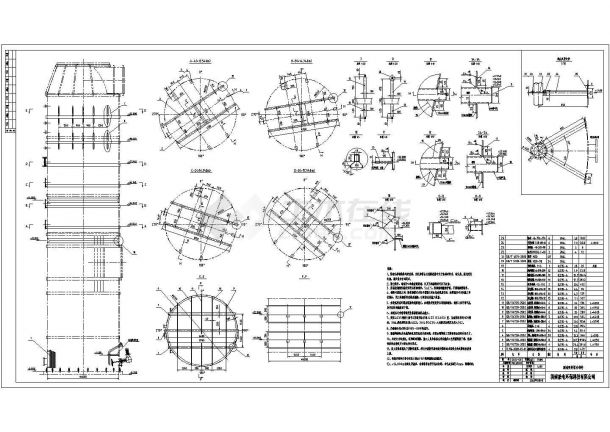 直径6.2m脱硫塔结构施工图-图一
