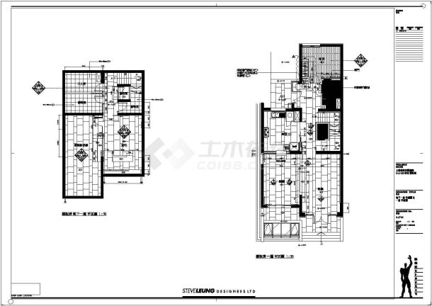 上海某跃层式住宅样板房装修设计施工图-图一