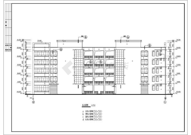 比较齐全的某地多层厂房建筑图（标注详细）-图二