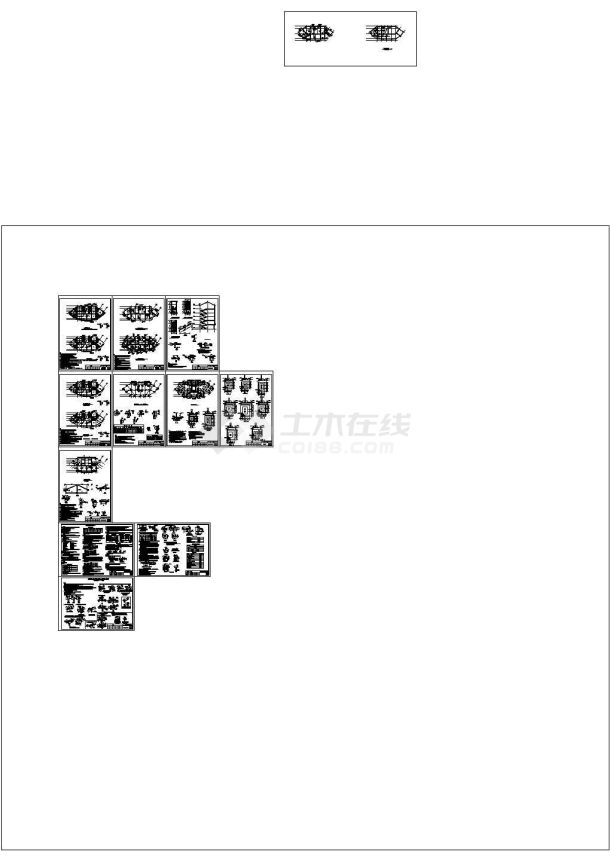 1000平方小区建筑结构cad图纸-图一