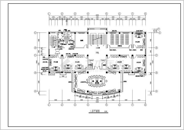 某地大楼办公楼装修设计施工CAD图-图一