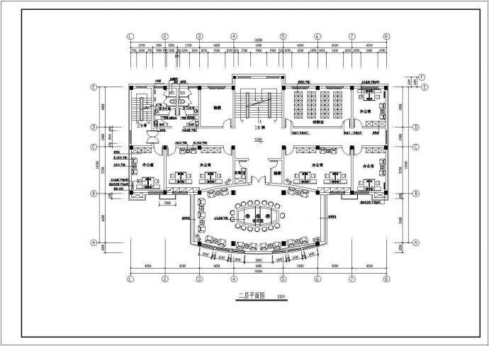 某地办公大楼装修设计施工CAD图_图1