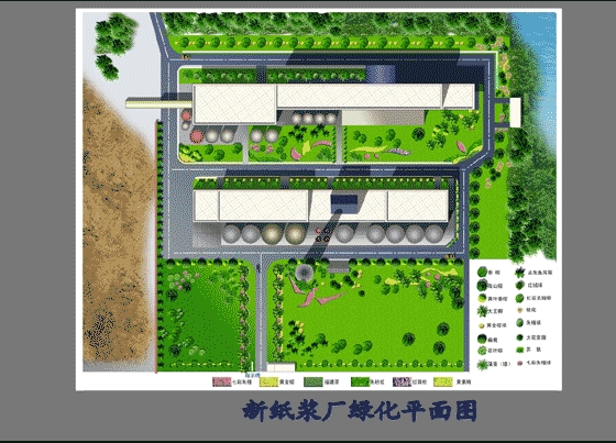 广西某纸厂绿化设计图_图1