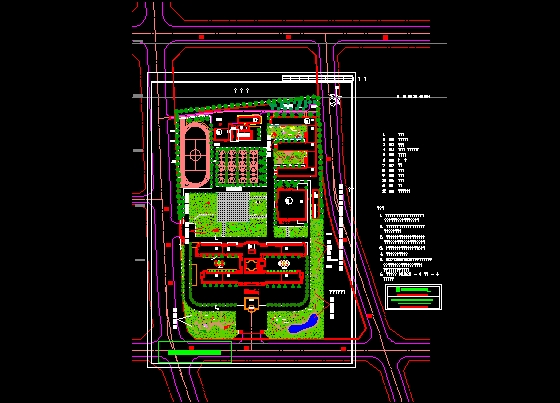 某学院绿化设计平面图_图1