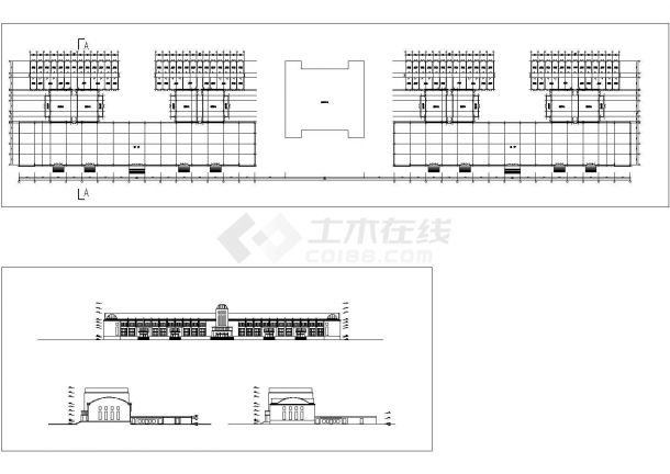 长350米 宽59.3米 单层战士餐厅建筑方案设计图-图一