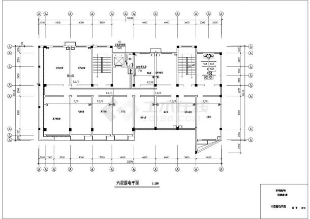 某环保局6层办公楼电气设计施工图-图一