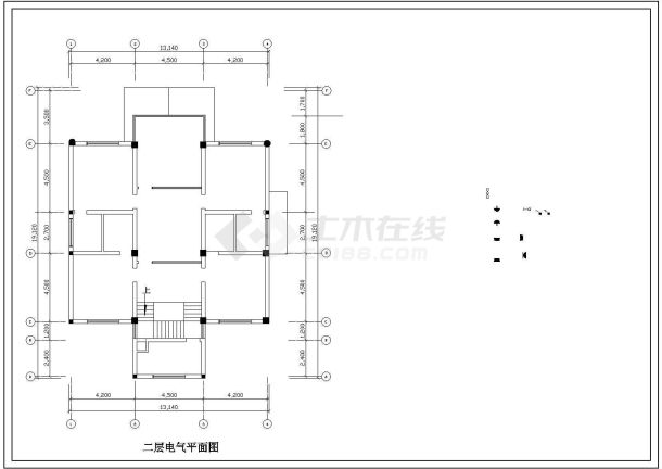 小别墅电气设计方案及施工全套CAD图纸-图二