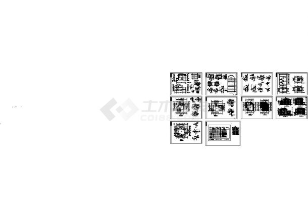 长20.64米宽17.74米3+1阁楼层648平米别墅建筑设计施工图-图一