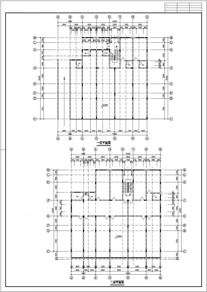 一套徽派风格八层住宅楼建筑施工图纸_图1