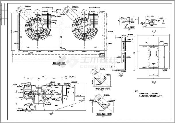 某水电站发电厂房水轮机层结构钢筋图-图一