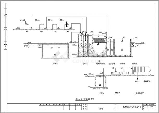 80t磷化废水工程工艺及结构施工图-图一