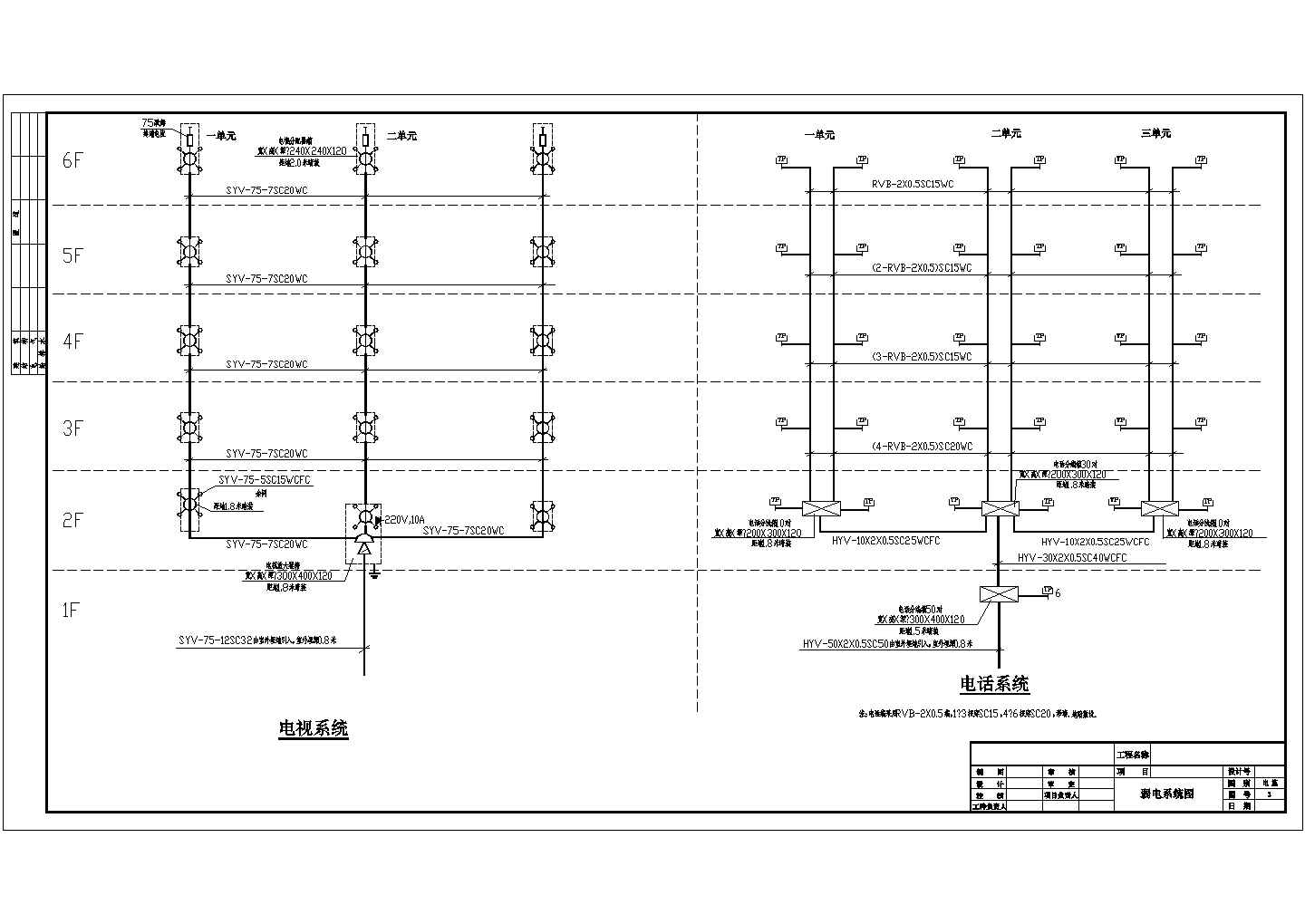 商住楼电气设计方案及施工CAD全套图纸