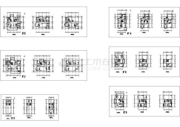 739.19平米三层别墅平面建筑施工cad图，共十八张-图一