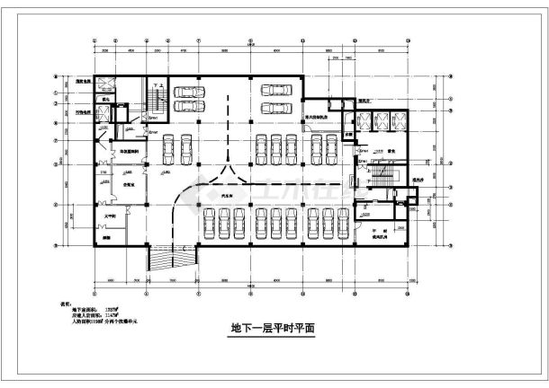 某地区人防建筑施工图（标注详细）-图二