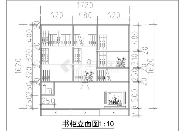 一套小型组合衣柜大样图纸（共3张）-图一