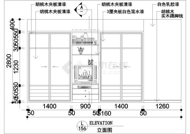 一套小型组合衣柜大样图纸（共3张）-图二