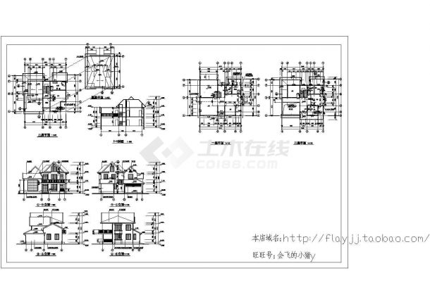 528平3层现代风格别墅建筑设计cad图-图一