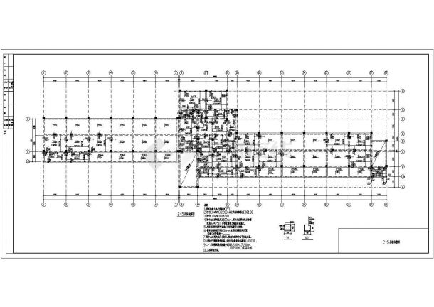 某中学教学楼框架结构设计施工图纸-图二
