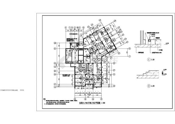 某奢华小区高层住宅楼附地下室建筑图纸（含说明）-图二