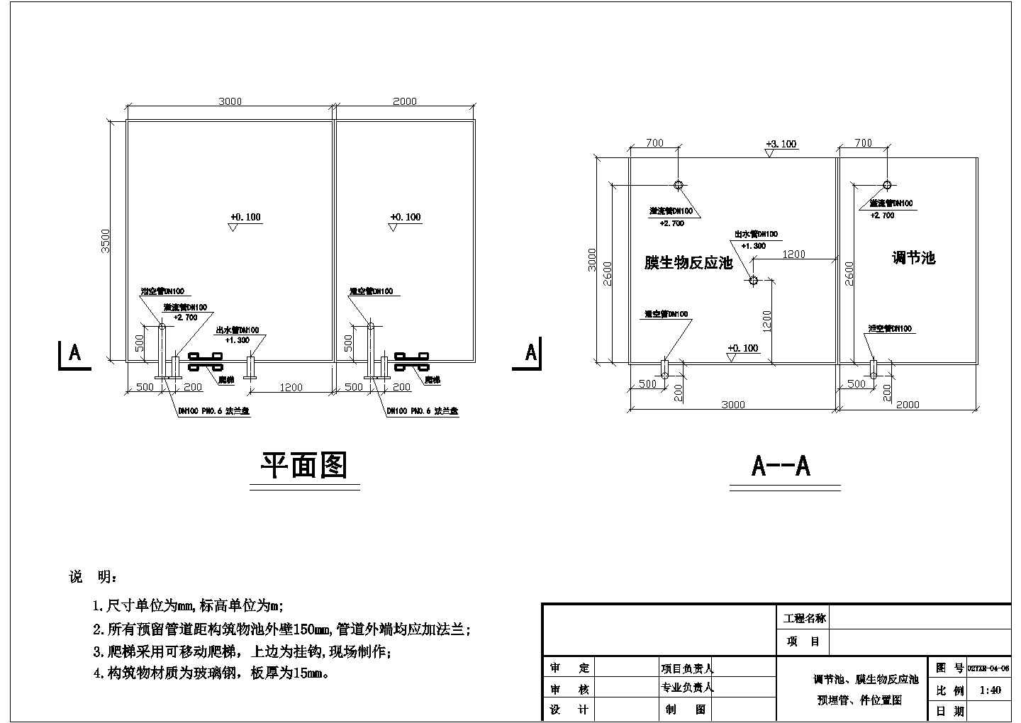 某公司设计膜生物反应器工艺说明图纸