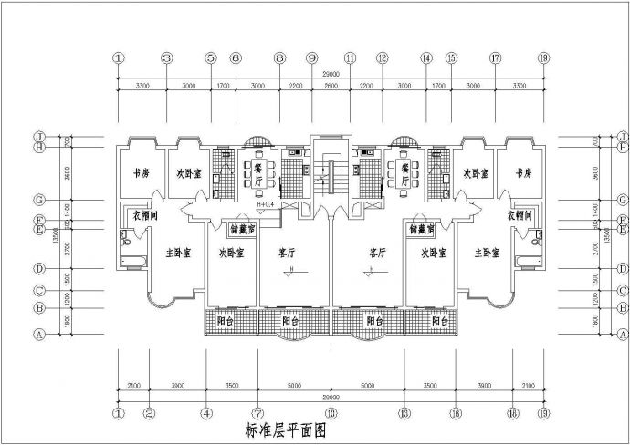 陕西省某城市复式楼户型CAD图纸_图1