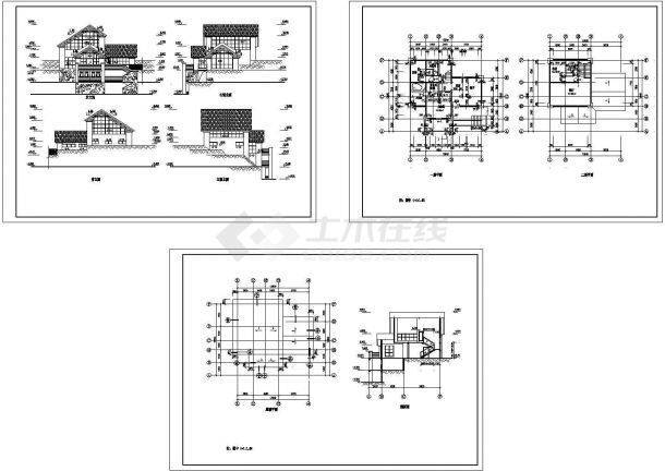 二层别墅建筑设计CAD图纸-图一