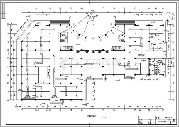 某处商场中央空调暖通CAD设计图纸-图一