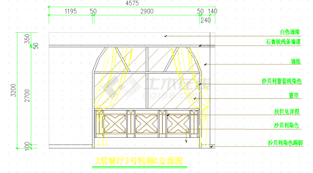 某地高档餐厅包间装修CAD设计详图-图二