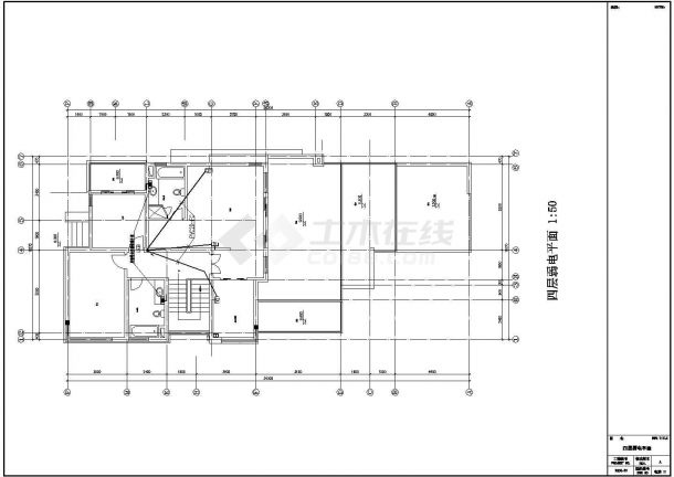 某四层的双拼式别墅水电设计施工图-图二