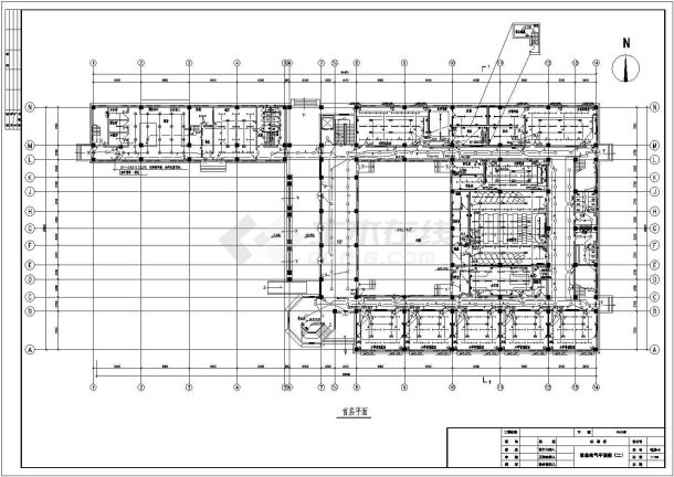某高中学校教学楼电气强电、弱电设计cad施工图纸-图一