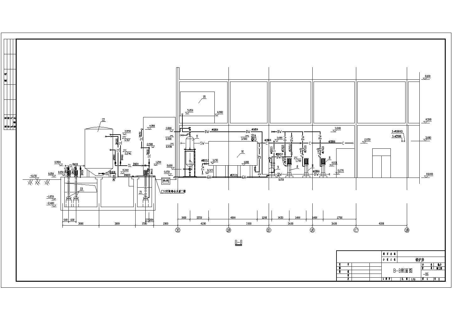 某处药厂锅炉房供热工程CAD设计施工图纸