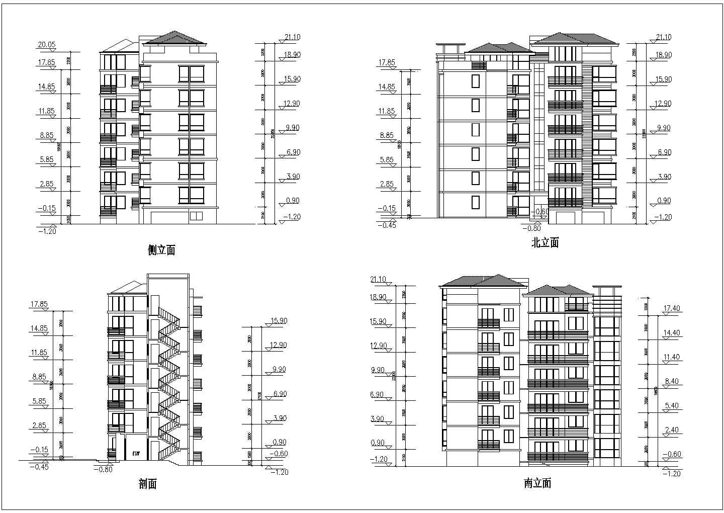某地六层拼接单元住宅楼建筑设计图