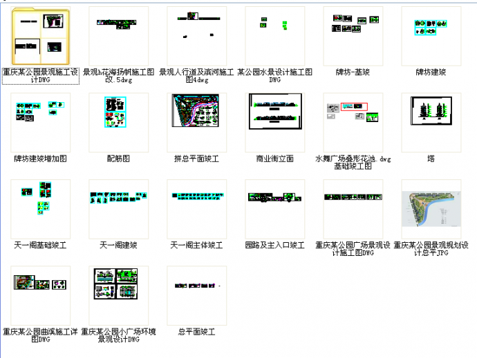 重庆某公园景观园林设计施工图（含设计说明）_图1