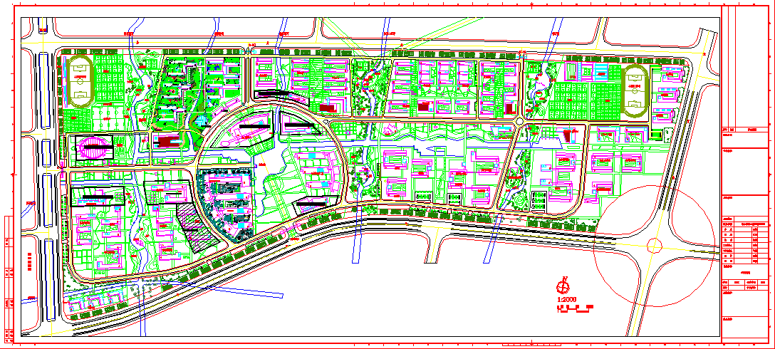 某大学中心校区景观规划CAD设计图纸