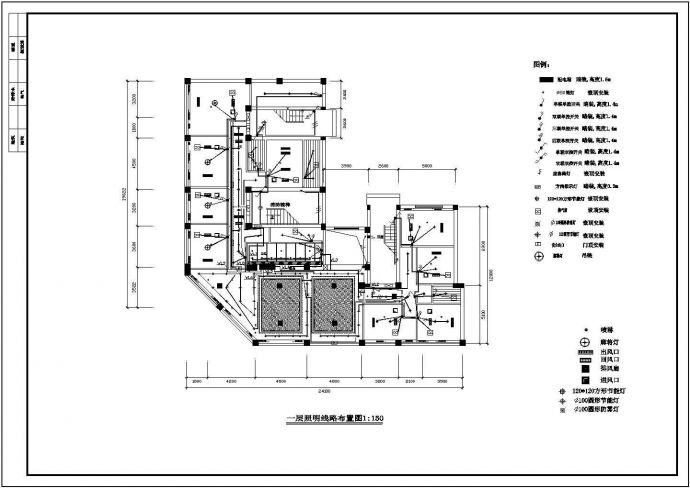 某浴场一至三层电气装修设计施工图纸_图1