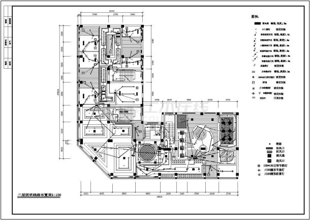 某浴场一至三层电气装修设计施工图纸-图二