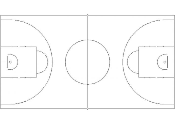 篮球场尺寸CAD施工图_图1