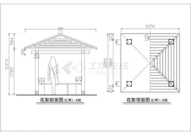 屋顶花园及庭院景观园林图纸（共14张）-图一